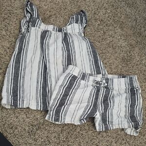 Carter's Black and White Striped Outfit